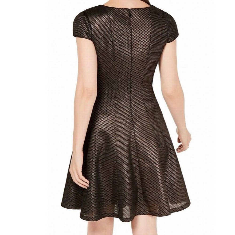 Julia Jordan Jacquard Split- Neck Fit & Flare Size 6 - Picture 2 of 14